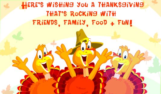 Happy Thanksgiving Day Turkey Fun Cards