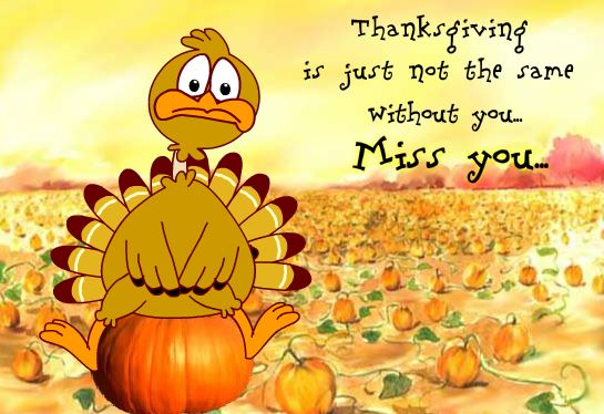 Thanksgiving Day Missing You Card 2021
