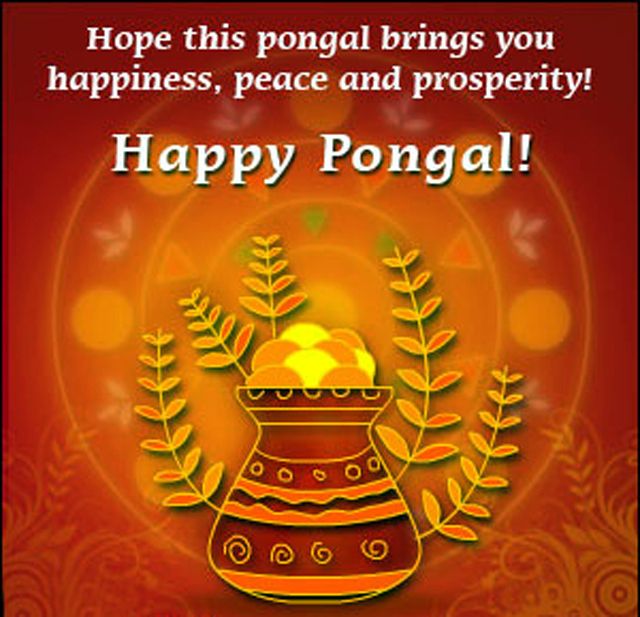 Happy Pongal wishes in Tamil & Telugu font