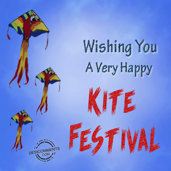 Kite Day 2024 GIF, Animation, 3D Glitters Free