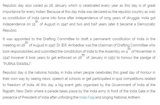 Republic Day Essay PDF & Doc in English for Kids & Students (200 words)