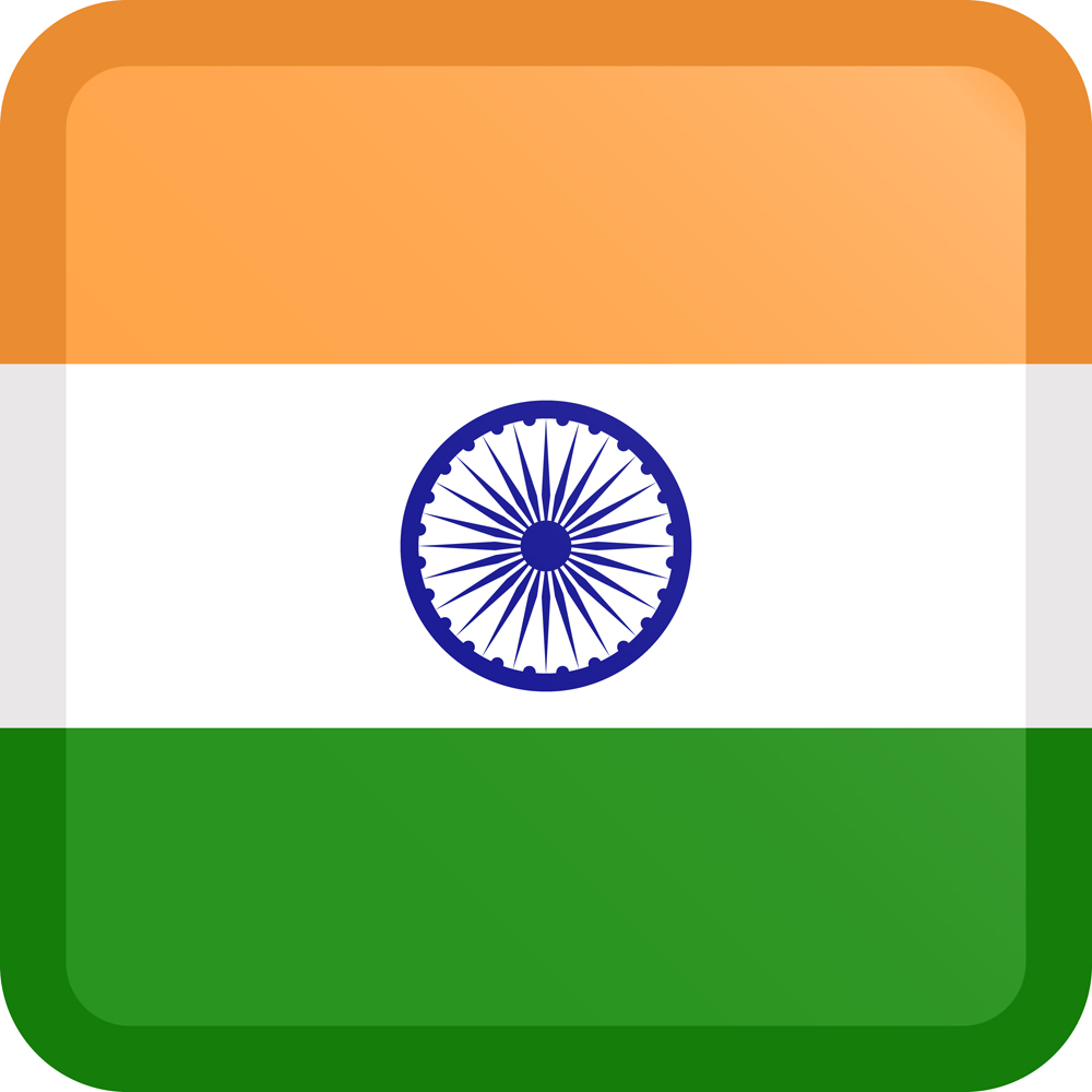 Indian flag Button Square