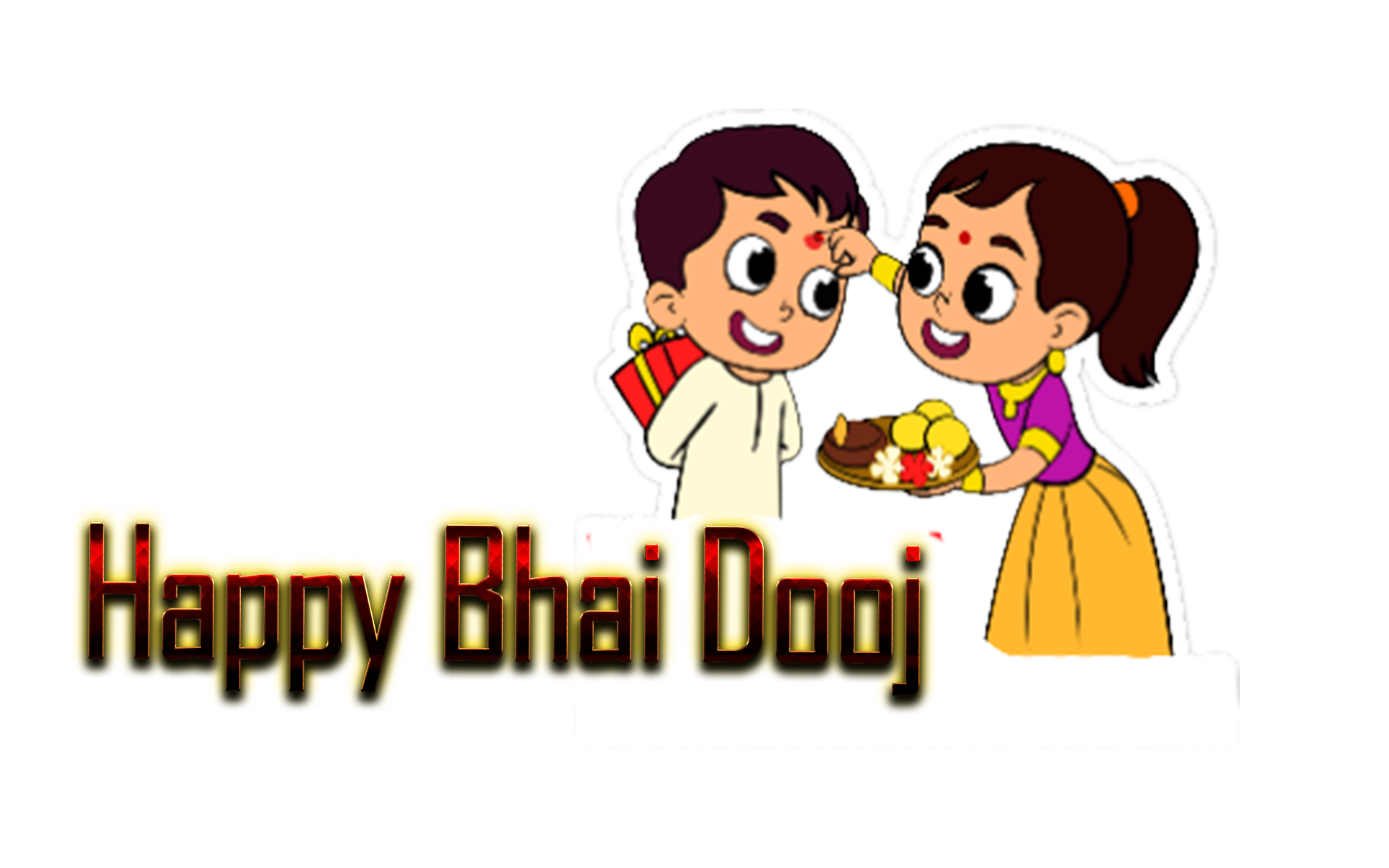 Bhai Dooj Cartoon Sticker