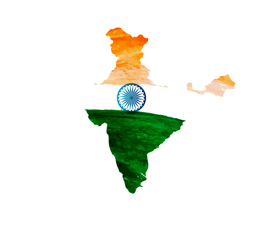 Indian Flag Sticker on India Map